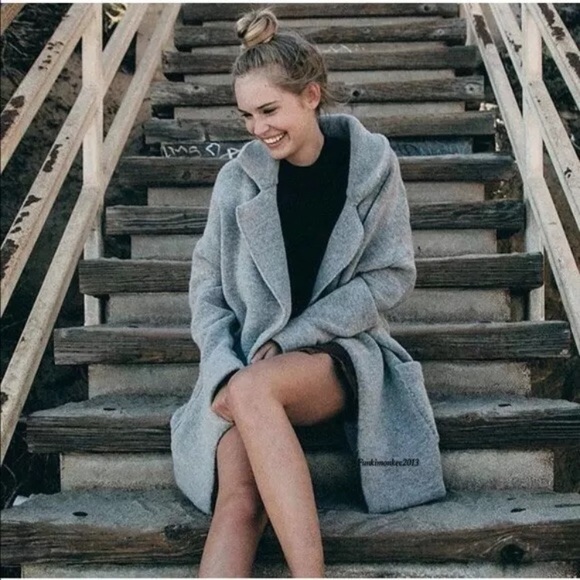 Brandy Melville Jackets & Blazers - Brandy melville gray wool knit cardi kennedy coat